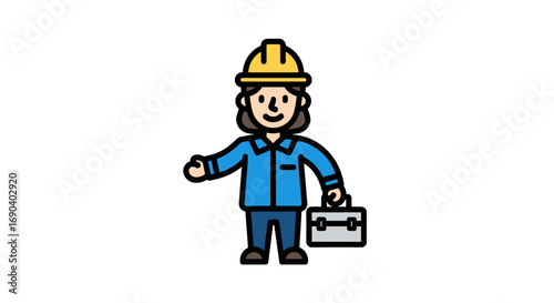 Field Worker Vector Illustration Flat Design of Agriculture, Construction, and Outdoor Labor in Modern Minimal Style