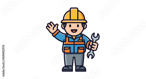 Field Worker Vector Illustration Flat Design of Agriculture, Construction, and Outdoor Labor in Modern Minimal Style