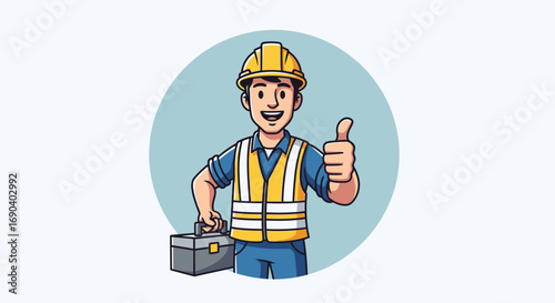 Field Worker Vector Illustration Flat Design of Agriculture, Construction, and Outdoor Labor in Modern Minimal Style