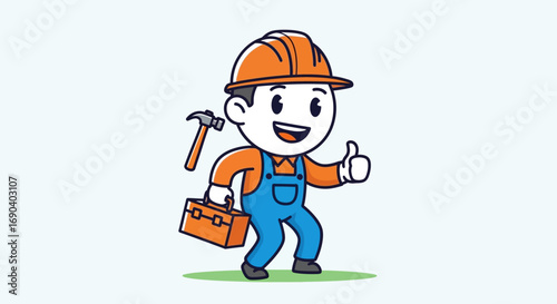 Field Worker Vector Illustration Flat Design of Agriculture, Construction, and Outdoor Labor in Modern Minimal Style