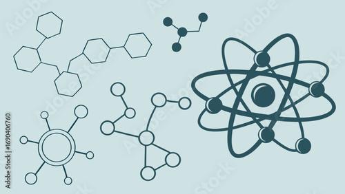 Science Chemistry Physics Molecular Structure Atom Molecule Research Education Illustration Diagram Graphic Design Scientific Illustration Abstract Background Technology Healthcare Medical Engineerin.