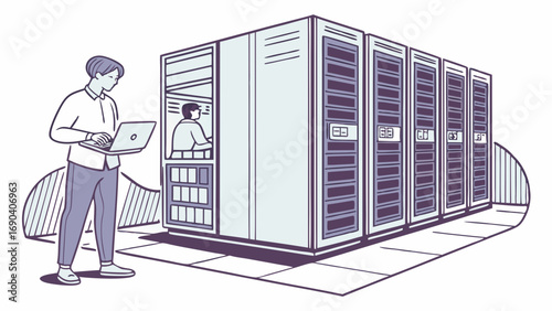 Server room data center technician technology IT infrastructure computer network cloud computing data storage digital technology information technology network security system administrator database .