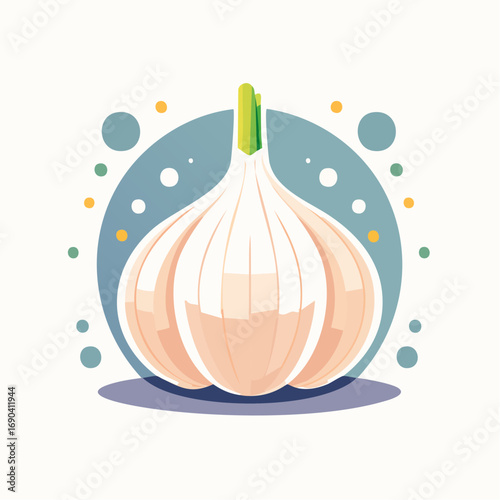 Cartoon Style Illustration Of Garlic Bulb