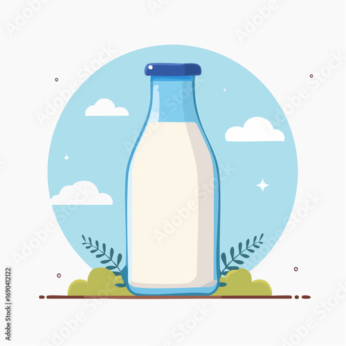 Simple Milk Bottle Illustration
