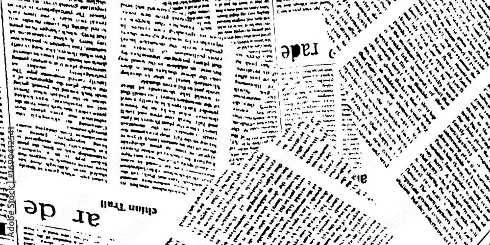 Obraz premium Rough vector background abstract grunge texture old vintage newspaper. Vector white and black newspaper paper grunge pattern old aged texture. 