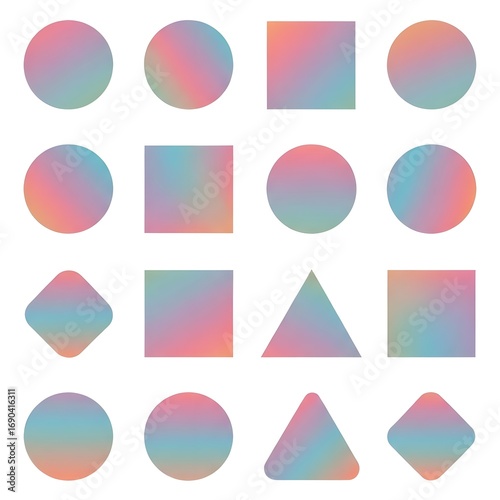 Pastel Gradients Soft Geometric Shapes Collection for Design and Backgrounds