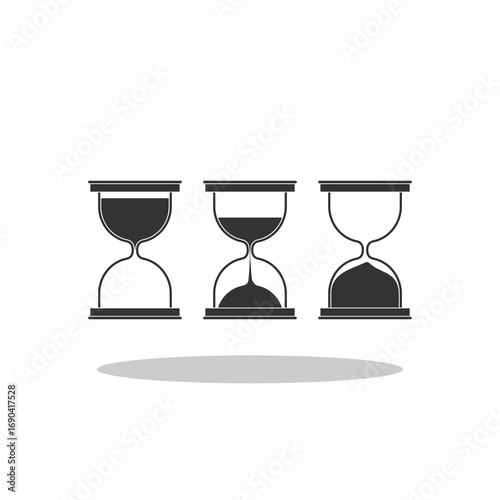 Set of sand clock icon with shadow