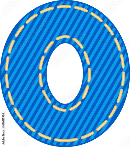 Denim Style Letter Vector Element Alphabet O