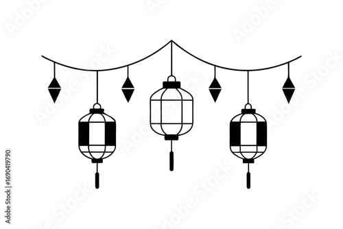 lantern festival with hanging lamps and ropes
