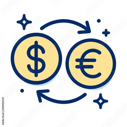 Virtual Banking Fintech Currency Exchange - Dollar to Euro for Modern Finance