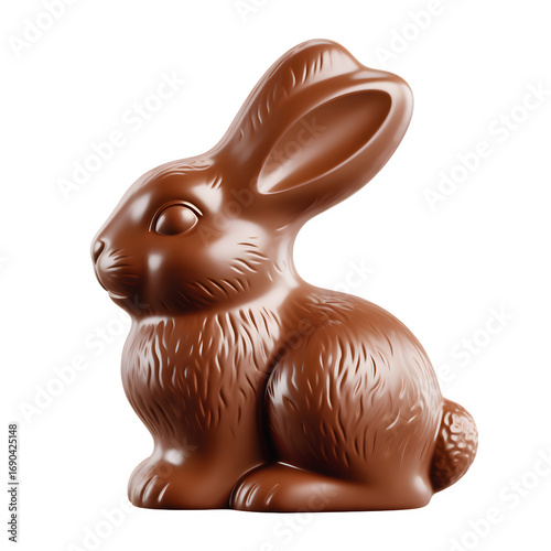 Chocolate Easter Bunny Isolated on Transparent Background