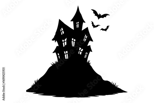 halloween castle vector illustration