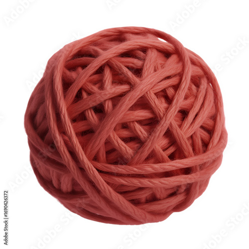 Red Rubber Band Ball Isolated on Transparent Background