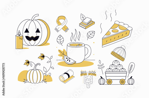cozy fall scene autumnal elements evoking sense warmth seasonal enjoyment