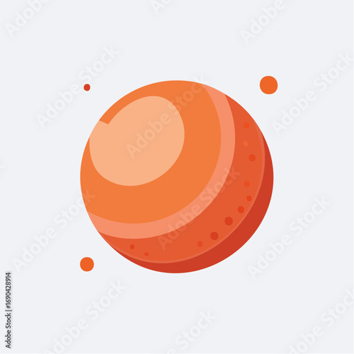 Illustration plate stylisée de planète rouge