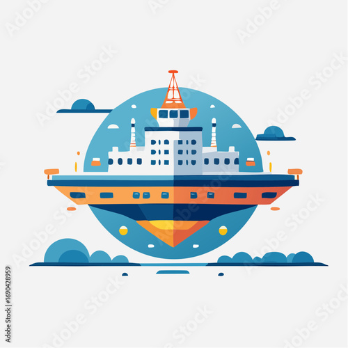 Icône vectorielle minimaliste de cargo spatial
