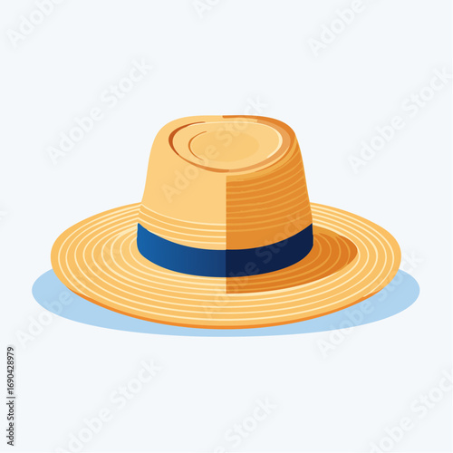 Icône vectorielle minimaliste de chapeau de paille
