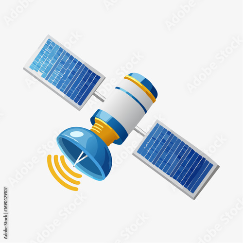 Illustration stylisée de satellite de communication