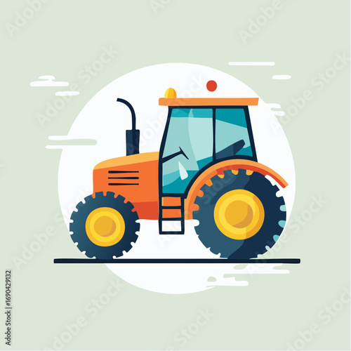 Icône vectorielle minimaliste de tracteur agricole