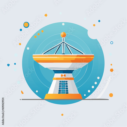 Symbole graphique simple de satellite radar
