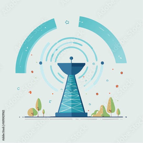 Icône vectorielle minimaliste de radar spatial