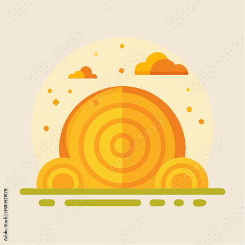 Icône vectorielle minimaliste de botte de foin