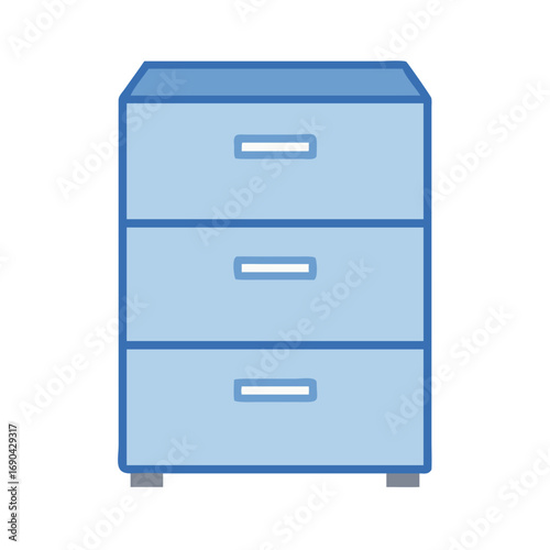 wooden cabinet with drawers isolated on white