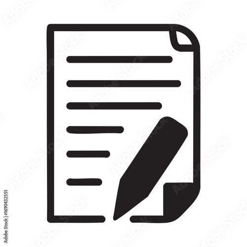 Content marketing document with pen icon, clean lines