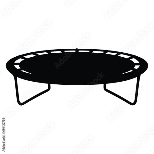 Oval trampoline silhouette vector graphic for outdoor fun and recreation