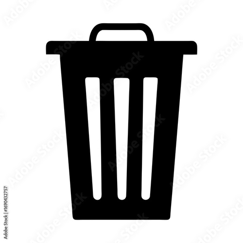 Clean silhouette vector trash can icon simple design for digital and print projects