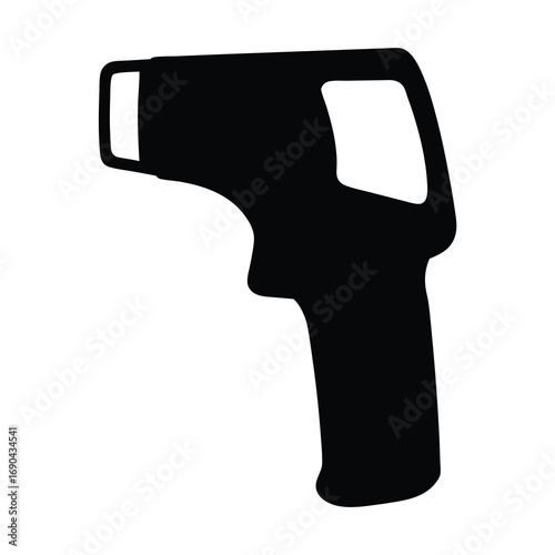 Silhouette vector of infrared thermometer device for temperature measurement