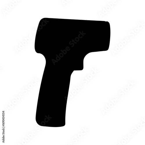 Digital infrared thermometer silhouette vector icon for micro stock sites