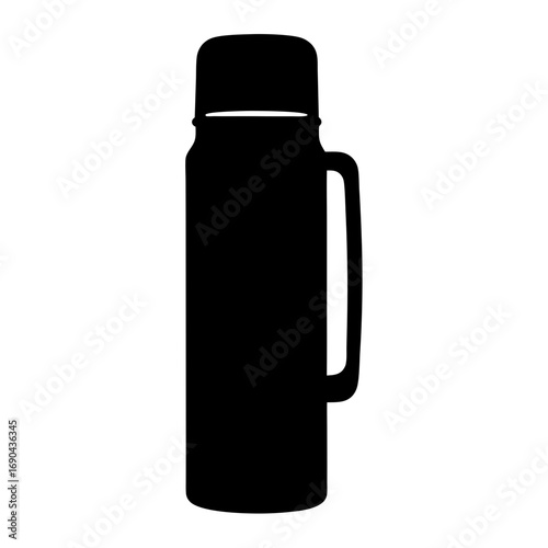 Thermos flask silhouette vector graphic minimalist design for print and web