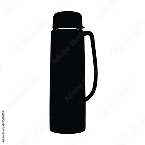 Silhouette vector of a thermo bottle for hot and cold drinks and beverages