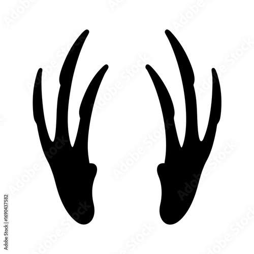 Silhouette vector animal footprints tracks claws digits simple icon design