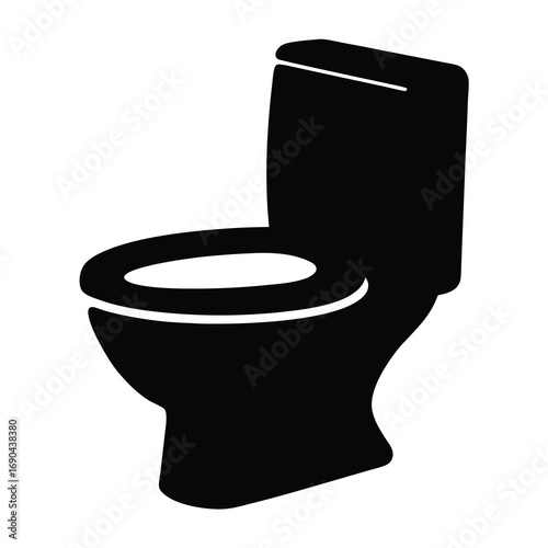 Silhouette vector toilet icon clean modern design for sanitary and bathroom concepts