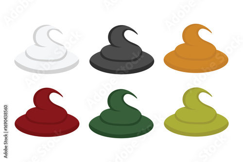 Poop stool color isolated on a white background.