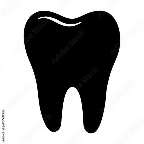 Silhouette vector of a tooth for dental health and medical designs