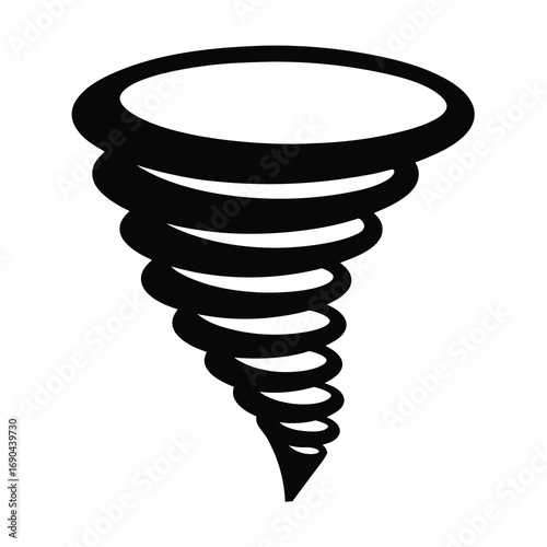 Silhouette vector tornado swirl storm weather natural disaster icon
