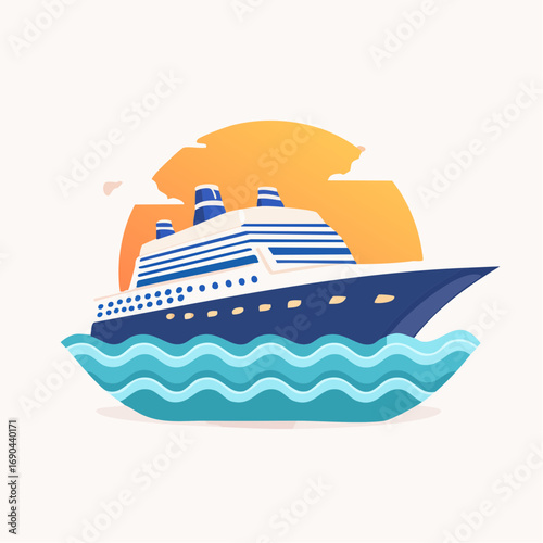 Cruise Ship at Sunset
