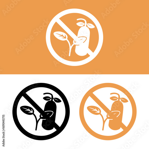 Allergen free symbol showing no eggplant for dietary restrictions and needs