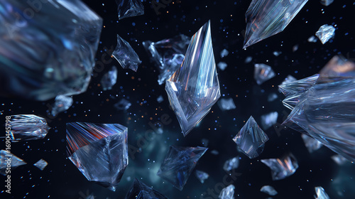 Wallpaper Mural Futuristic crystalline data shards floating in space. Torontodigital.ca