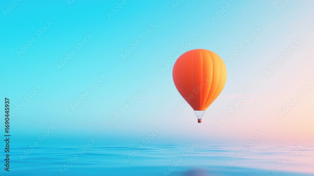 Fototapeta premium Flying Paraglider gliding smoothly over a scenic coastline with a panoramic view of the ocean.