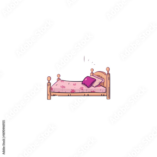 bed on white background