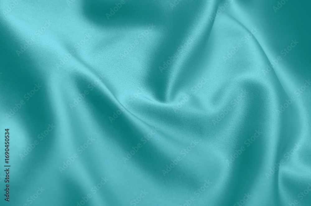 Fototapeta premium Smooth elegant green silk or satin luxury cloth texture can use as abstract background with copy space.