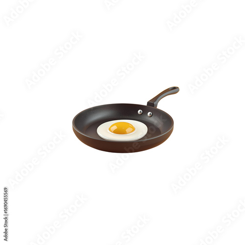 fried egg in a frying pan