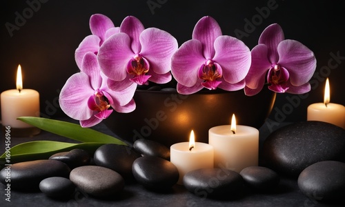 candles and orchid