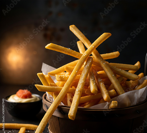 Japanese long fries served hot with delicious dipping sauce