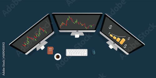 There is a computer for work, documents, coffee and a calculator. On top, there is space for writing messages