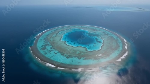 Breathtaking island reef view in vibrant ocean